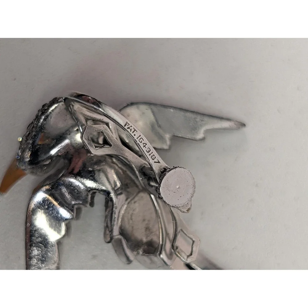 Bird Swallow Brooch Set Silver Tone White Rhinestone Figural 3 Piece Pin Sparkle